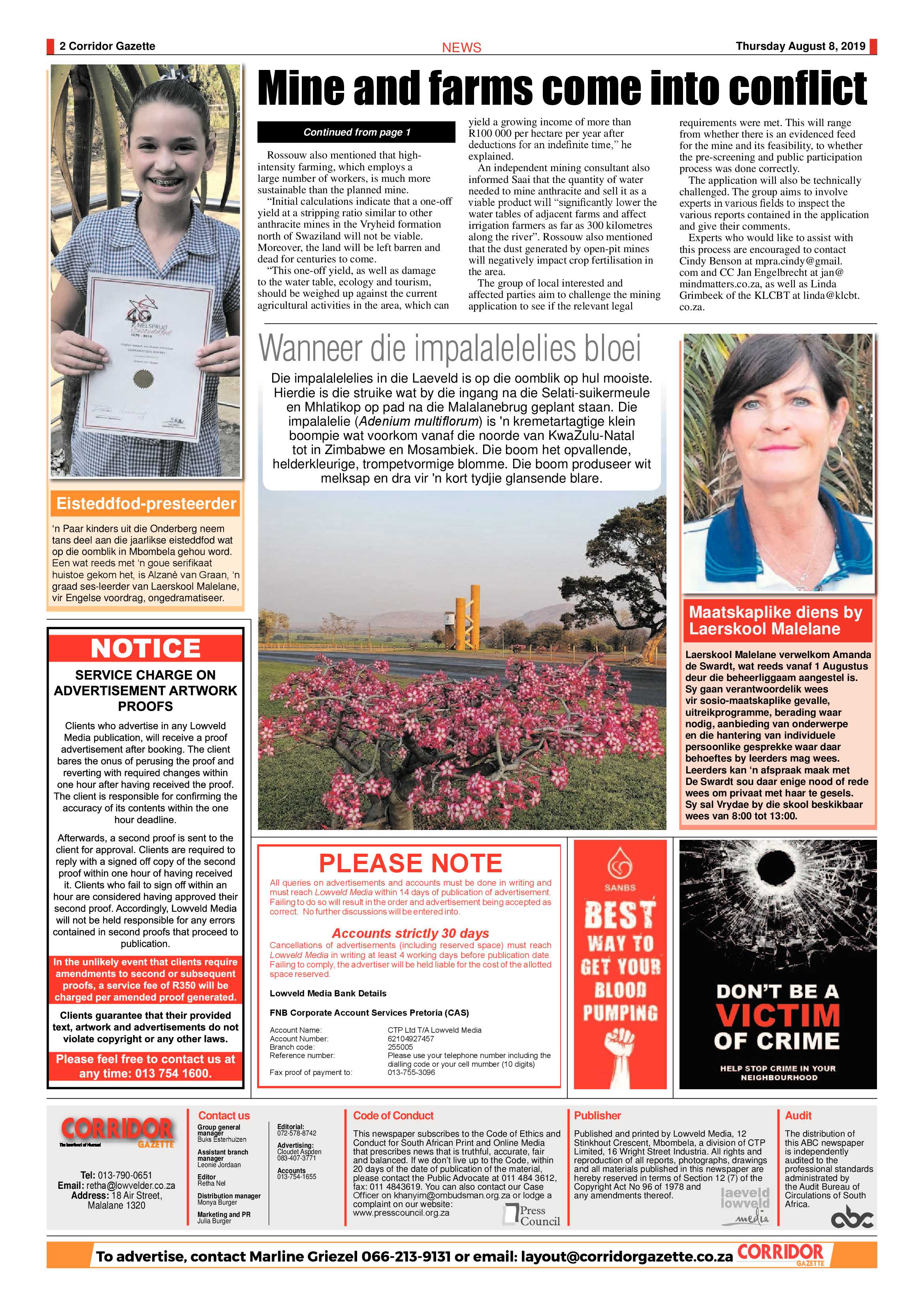 Corridor Gazette 8 August 2019 page 2