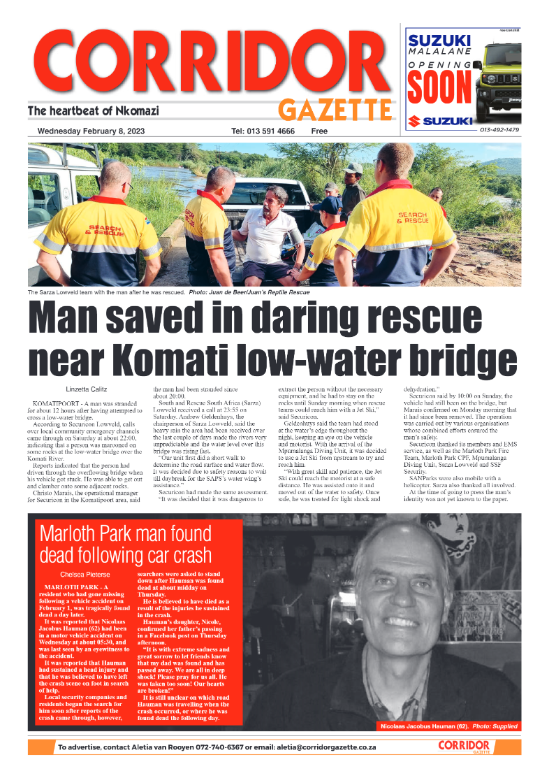 Corridor Gazette 8 February 2023 page 1