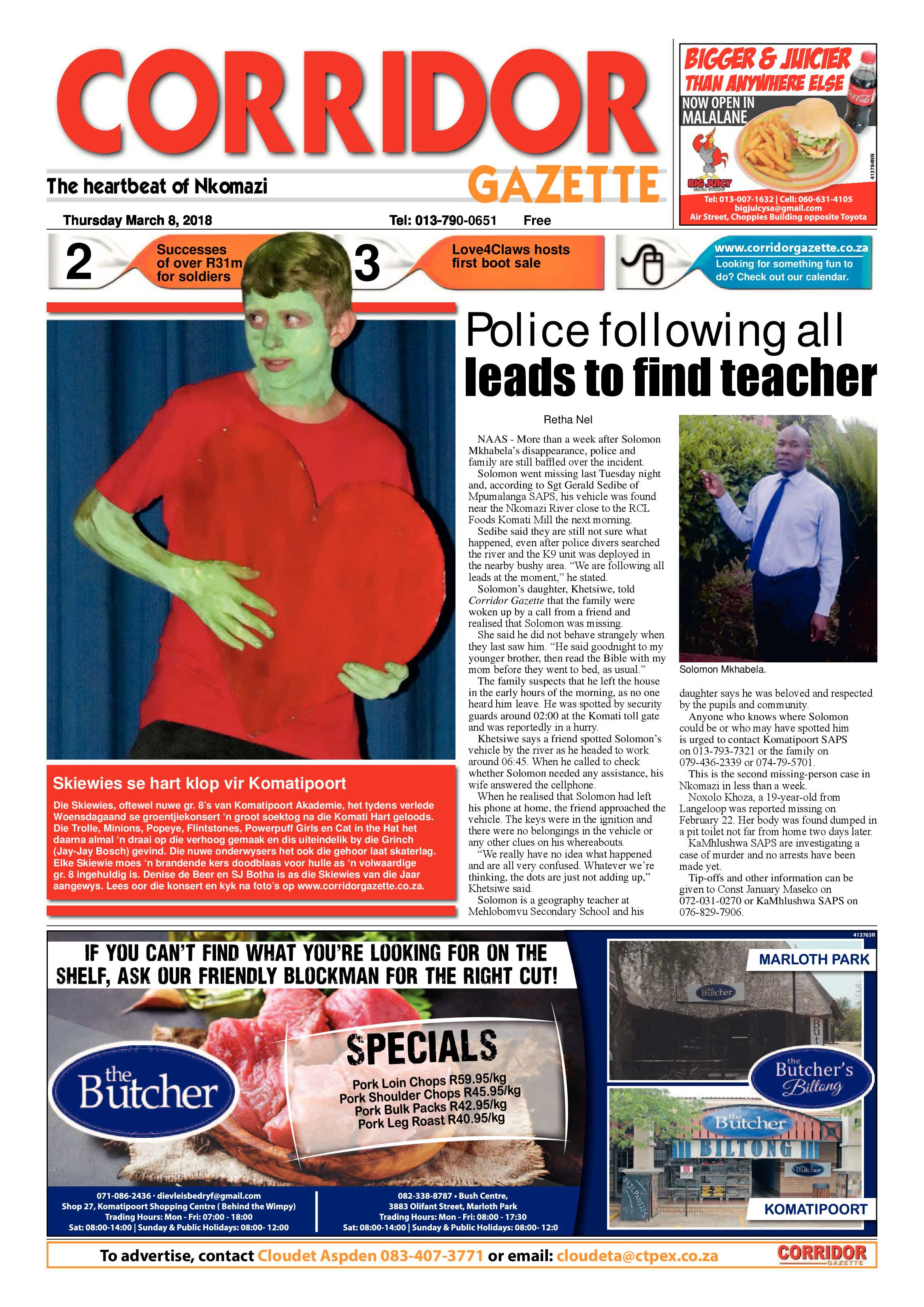 Corridor Gazette 8 March 2018 page 1