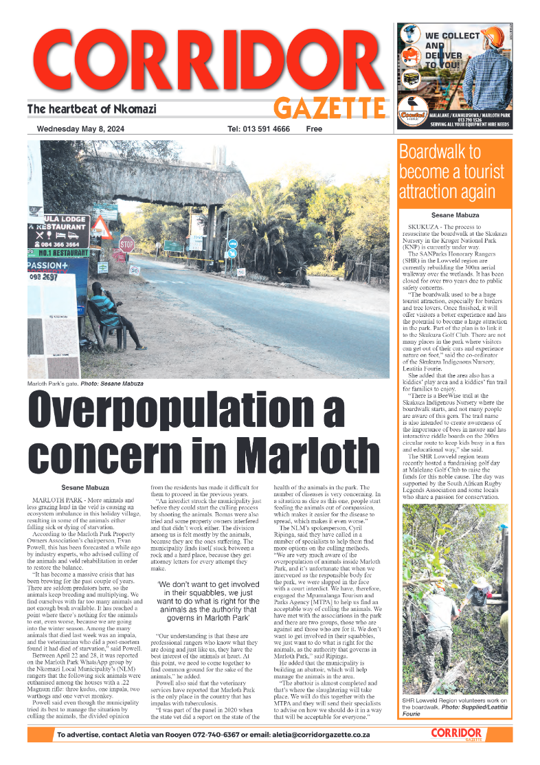 Corridor Gazette 8 May 2024 page 1