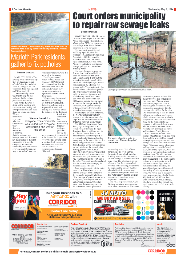 Corridor Gazette 8 May 2024 page 2