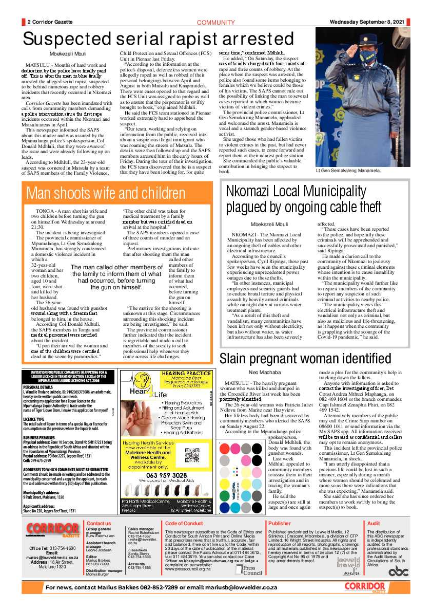 Corridor Gazette 8 September 2021 page 2