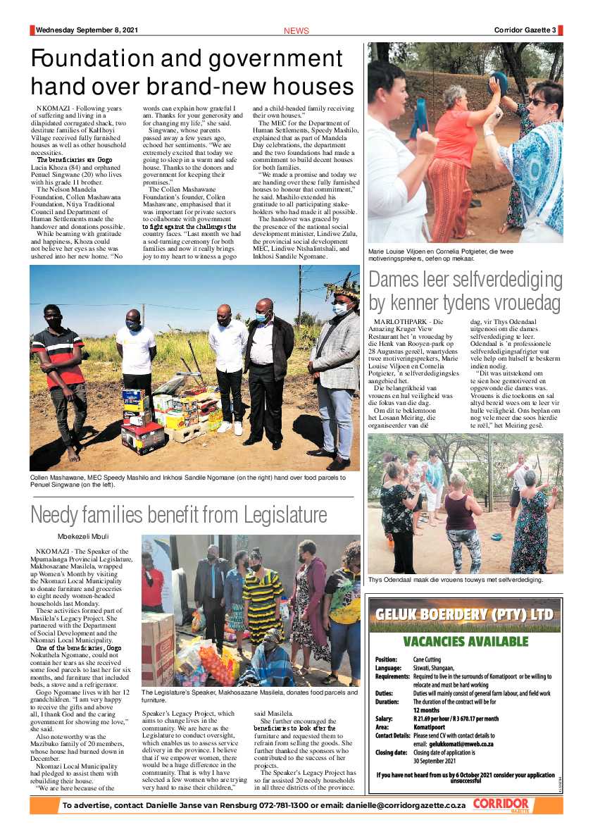 Corridor Gazette 8 September 2021 page 3