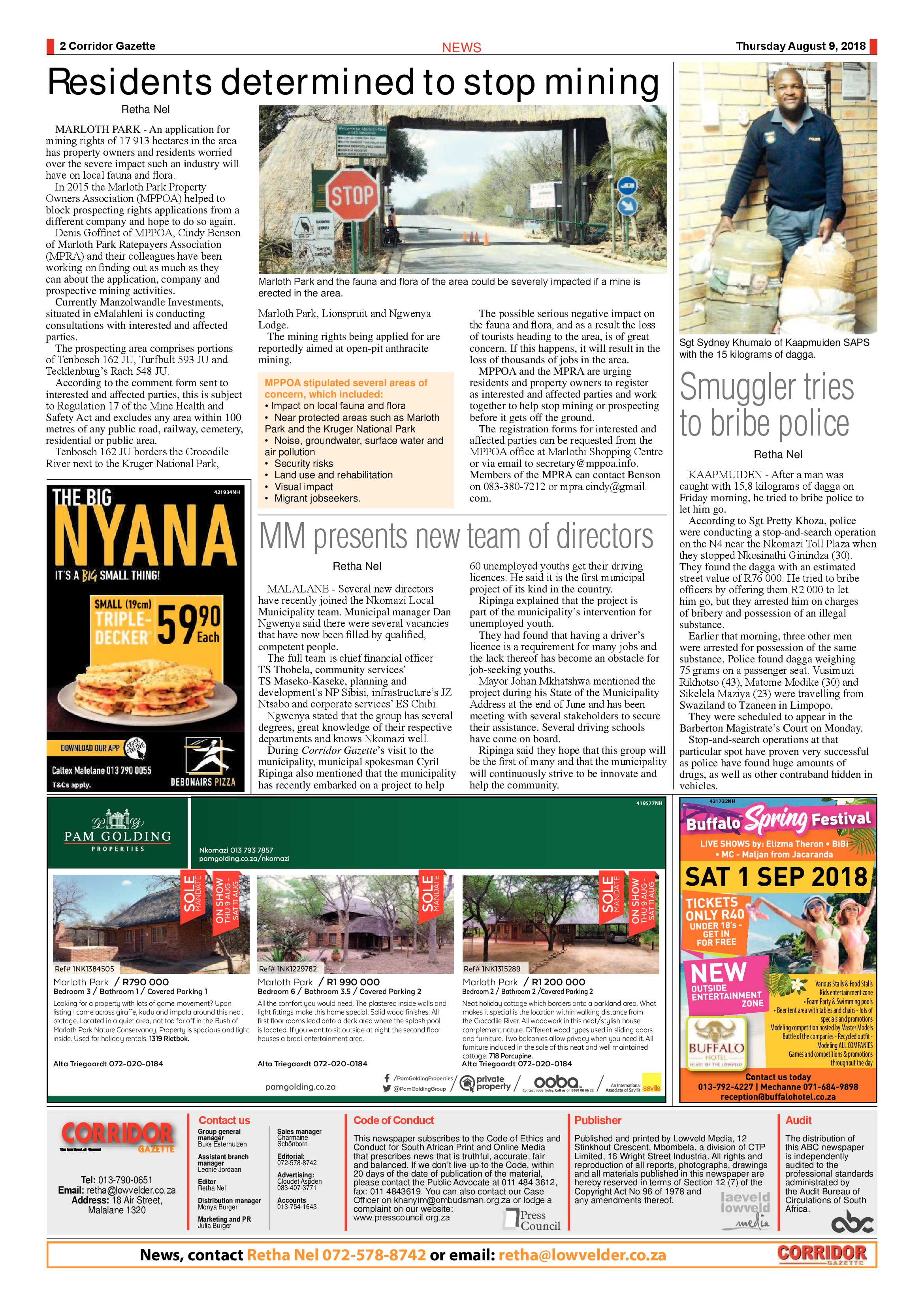 Corridor Gazette 9 August 2018 page 2