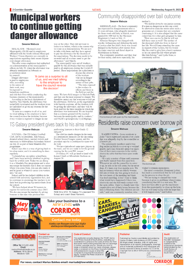 Corridor Gazette 09 August 2023 page 2