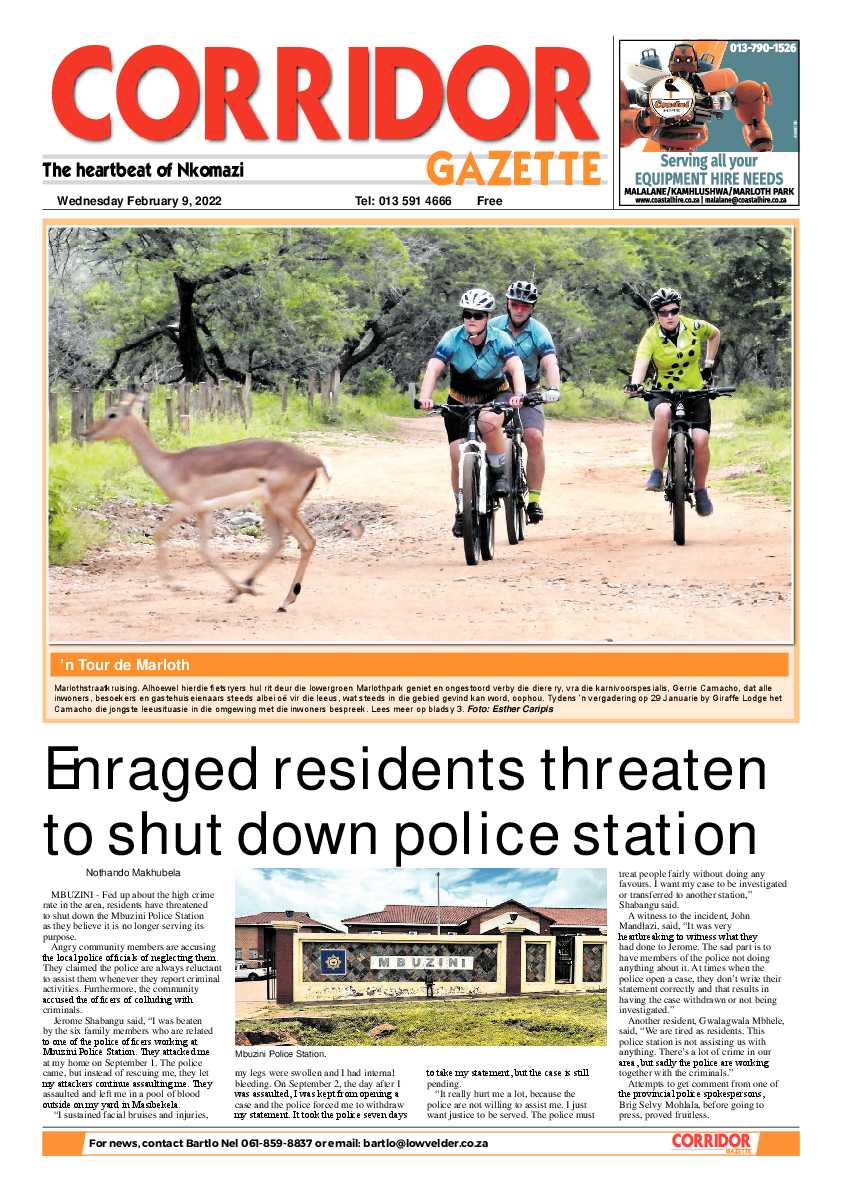 Corridor Gazette 9 February 2022 page 1