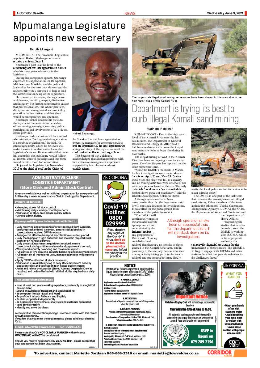 Corridor Gazette 9 June 2021 page 4