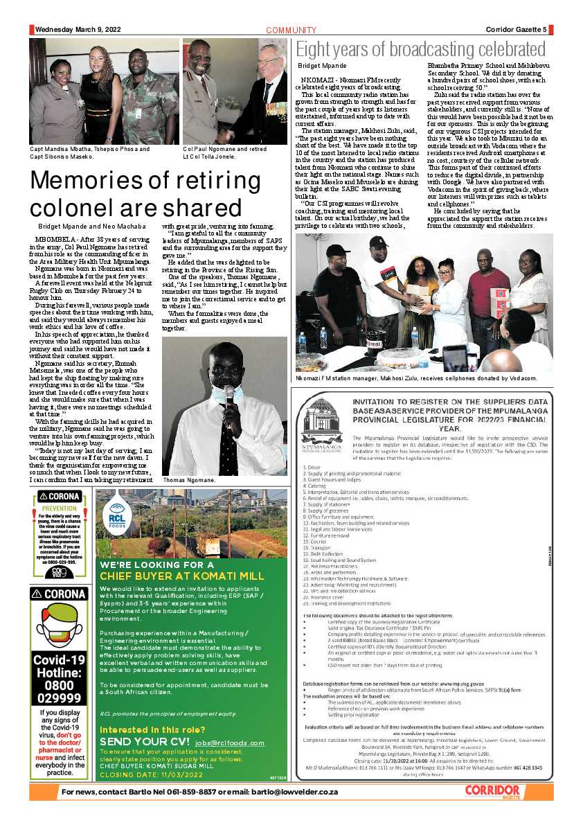 Corridor Gazette 9 March 2022 page 5