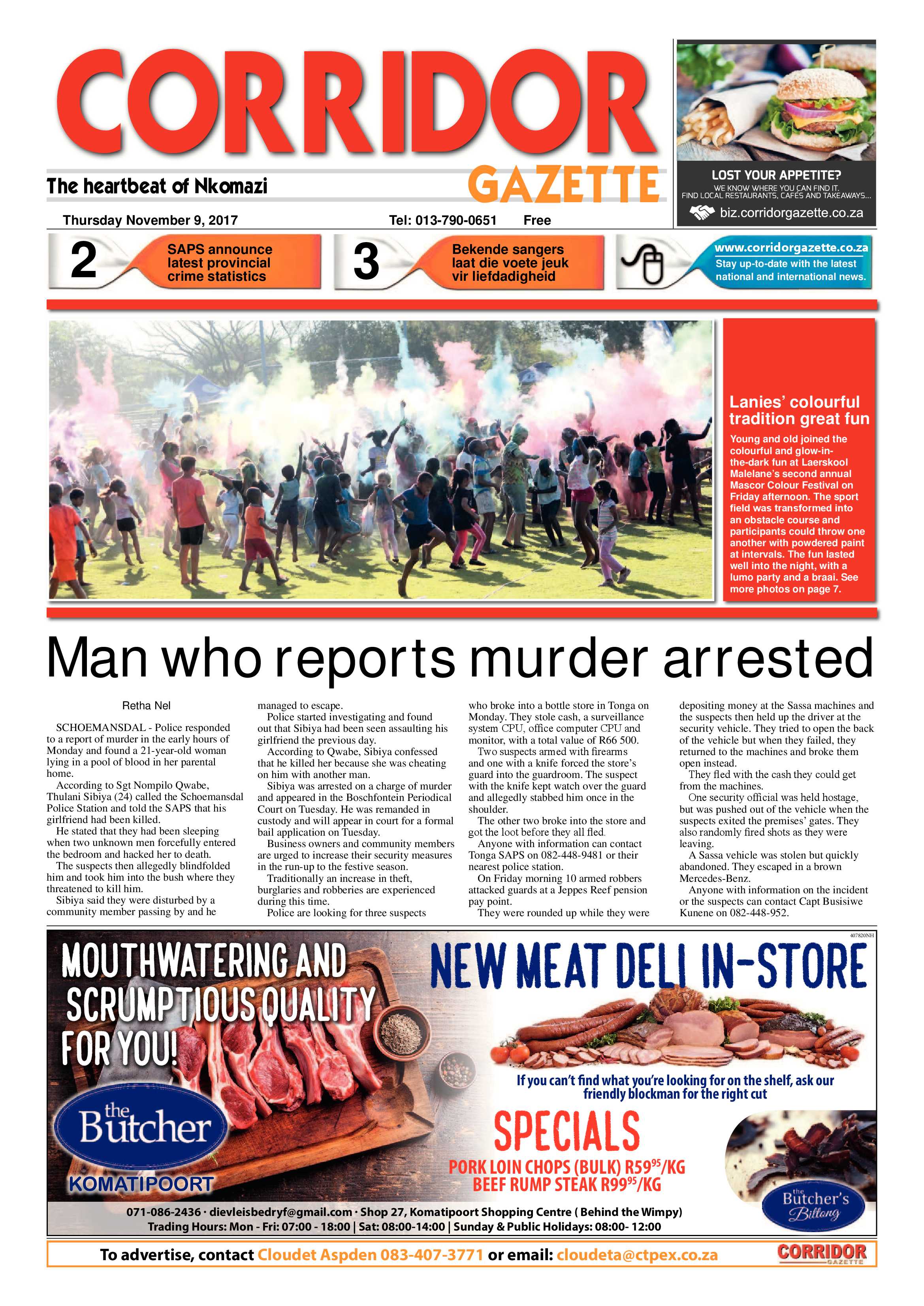 Corridor Gazette 9 November 2017 page 1