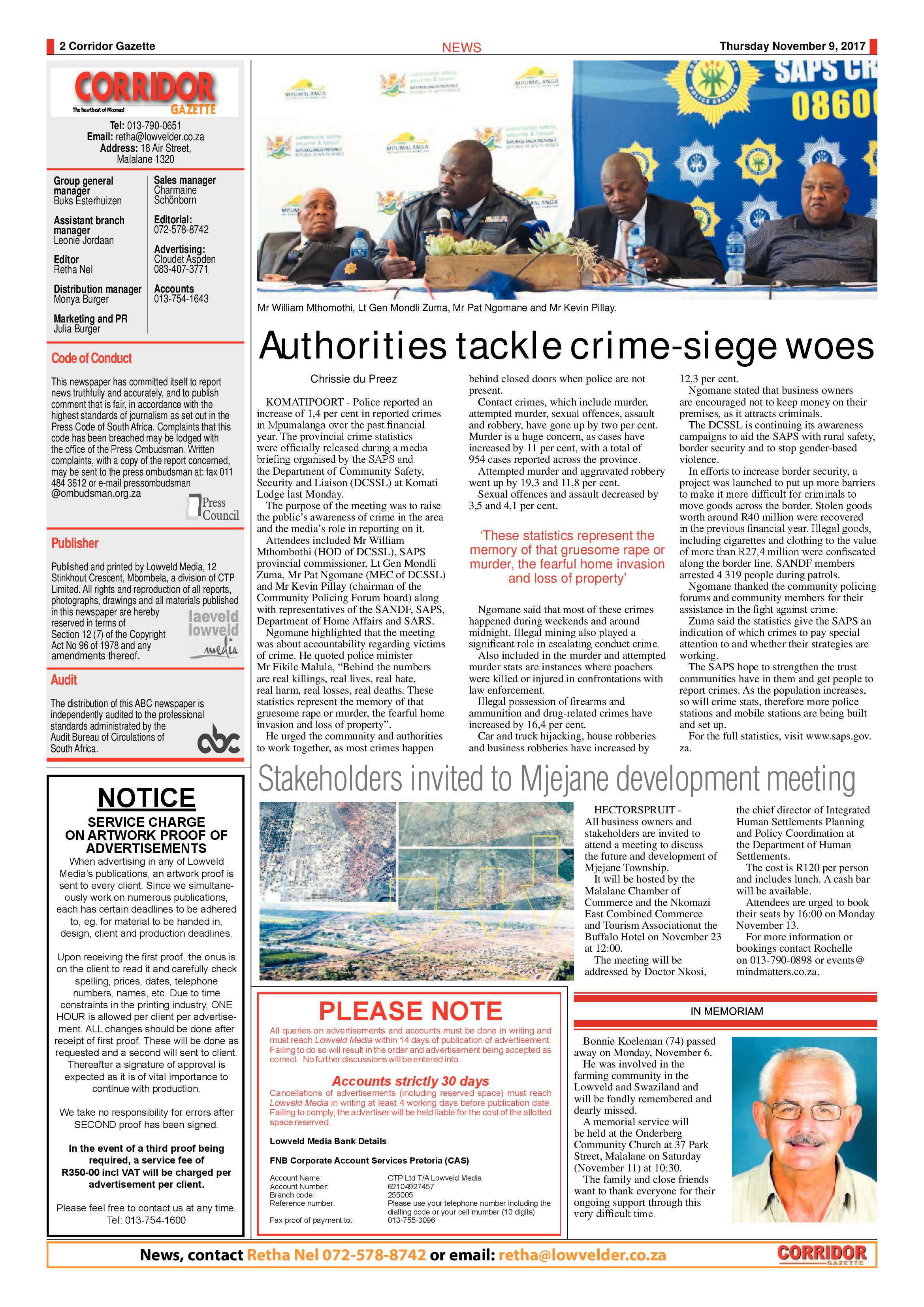Corridor Gazette 9 November 2017 page 2