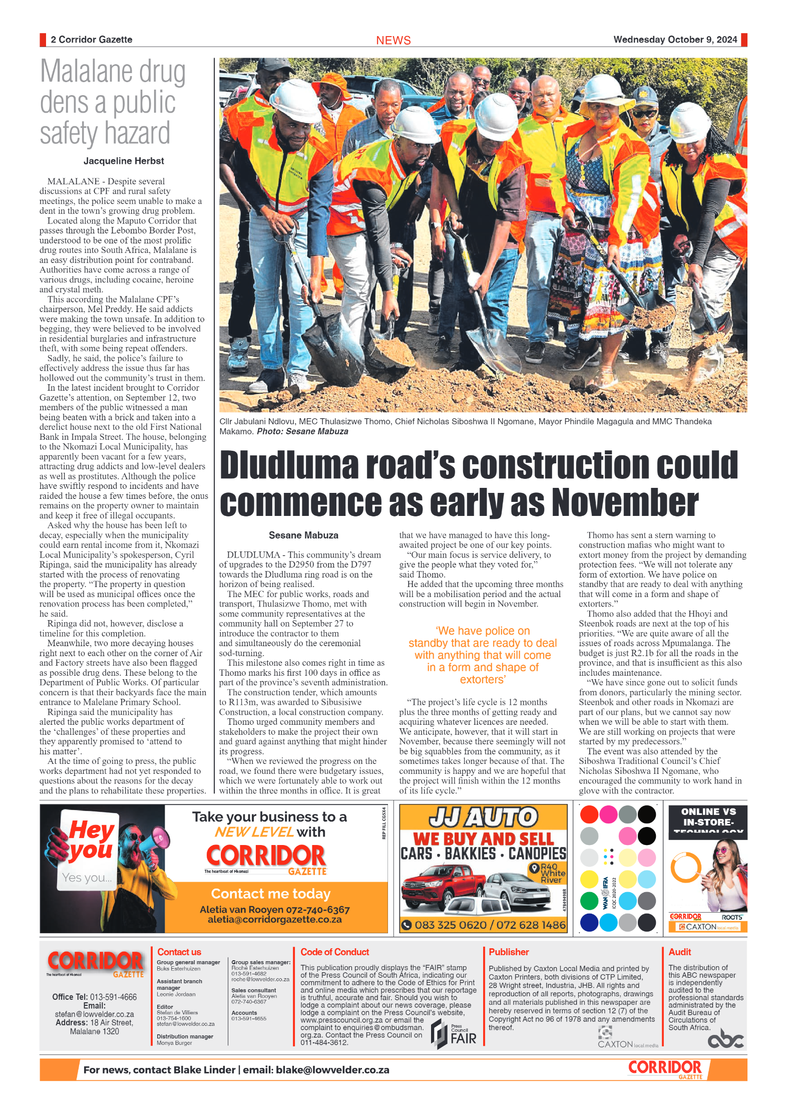 Corridor Gazette 9 October 2024 page 2