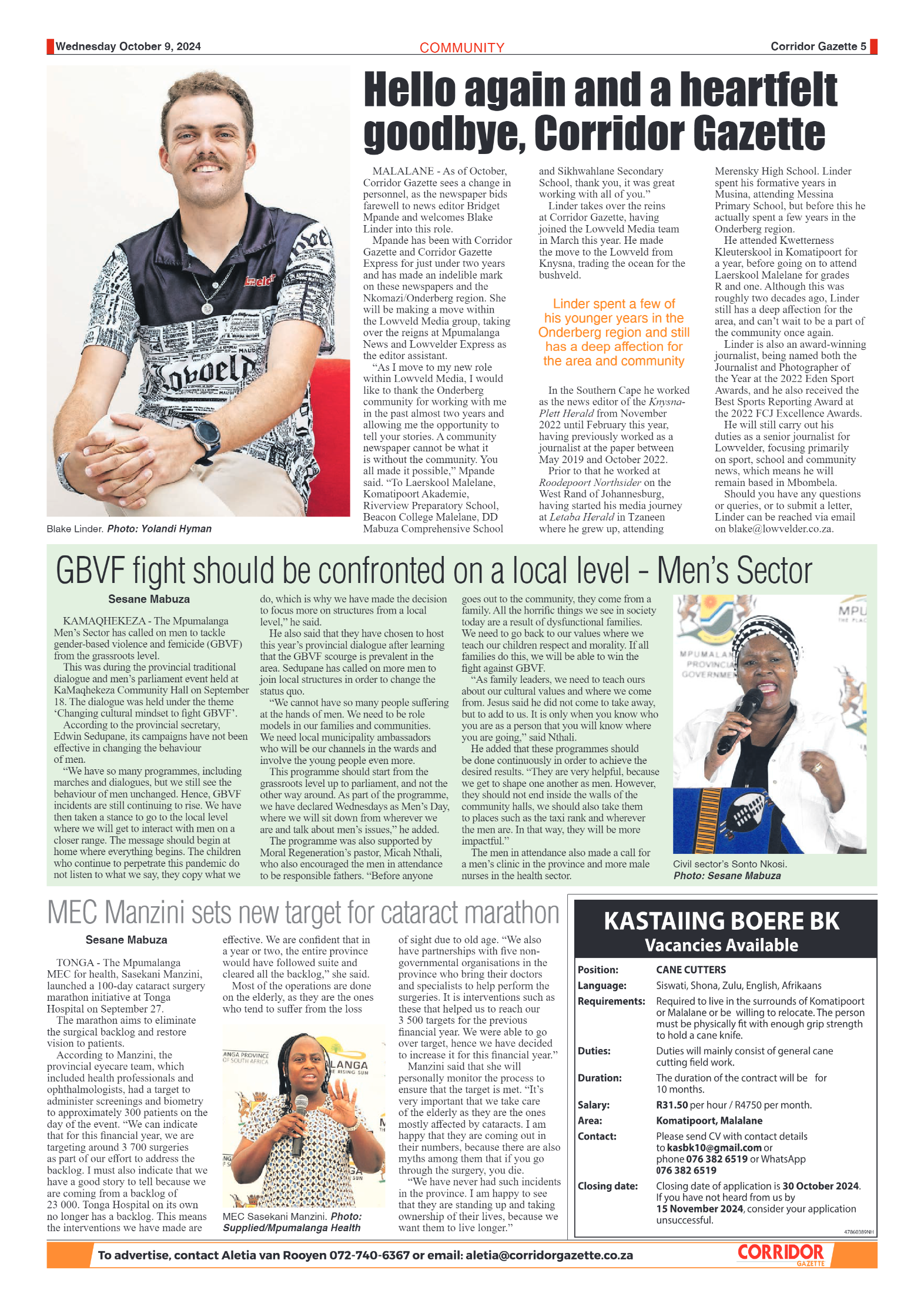 Corridor Gazette 9 October 2024 page 5