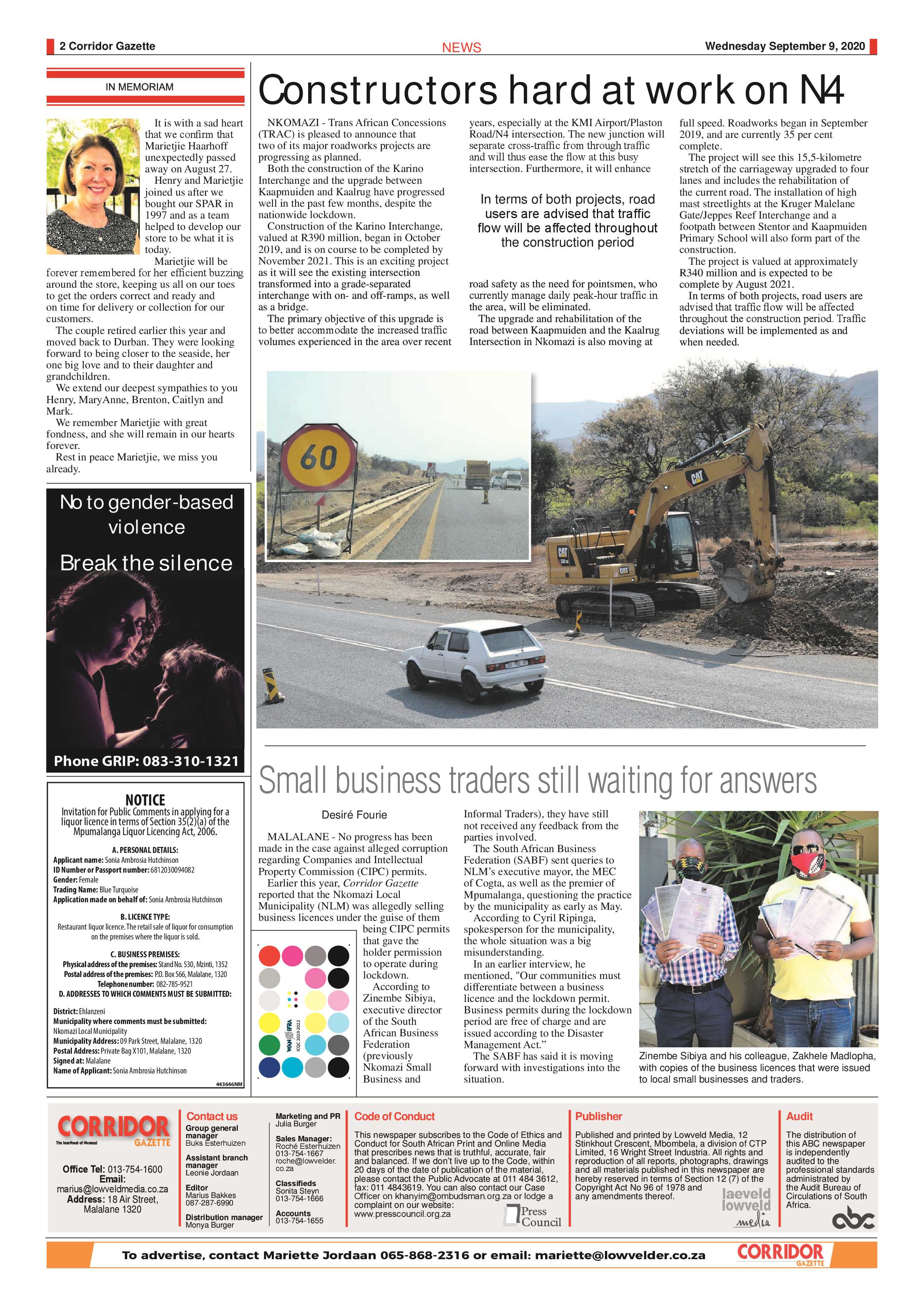 Corridor Gazette 9 September 2020 page 2