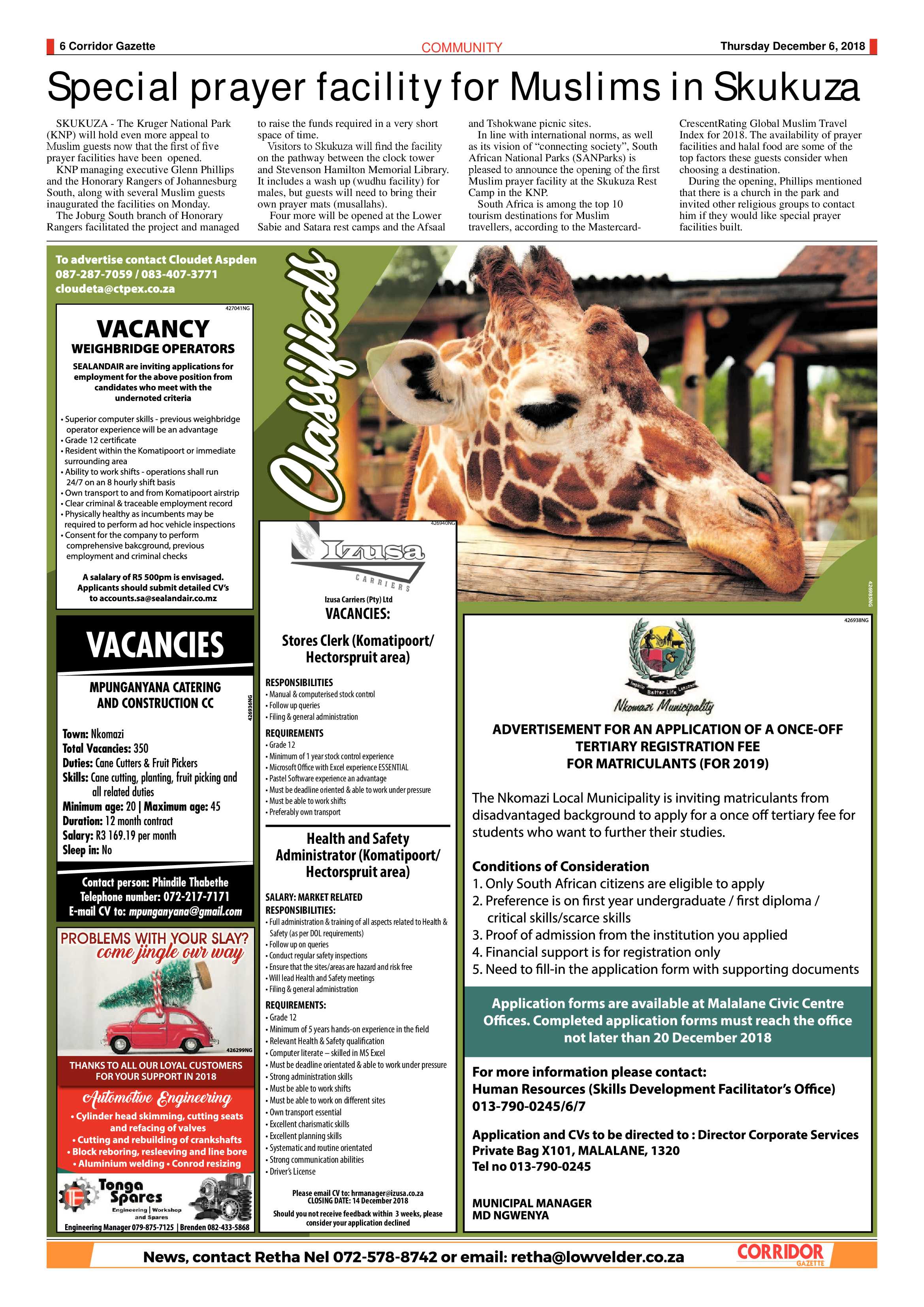 Corridor Gazette 6 December 2018 page 6