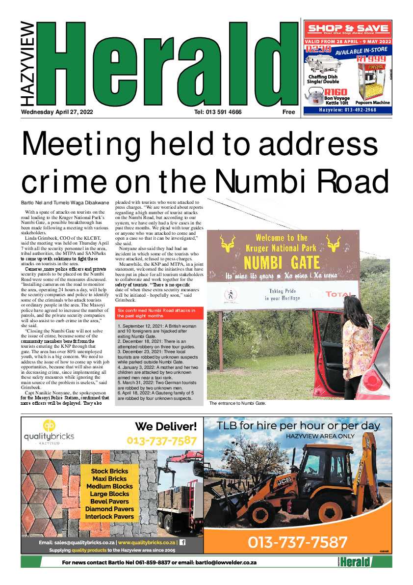 Hazyview Herald 27 April 2022 page 1