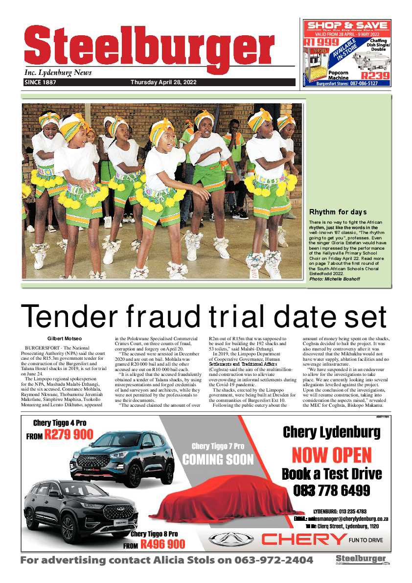 Steelburger News 28 April 2022 page 1