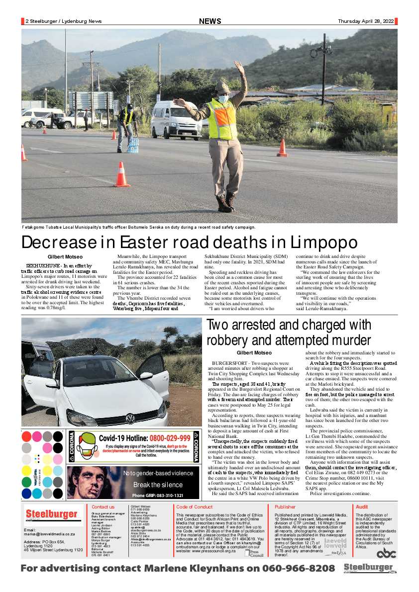 Steelburger News 28 April 2022 page 2